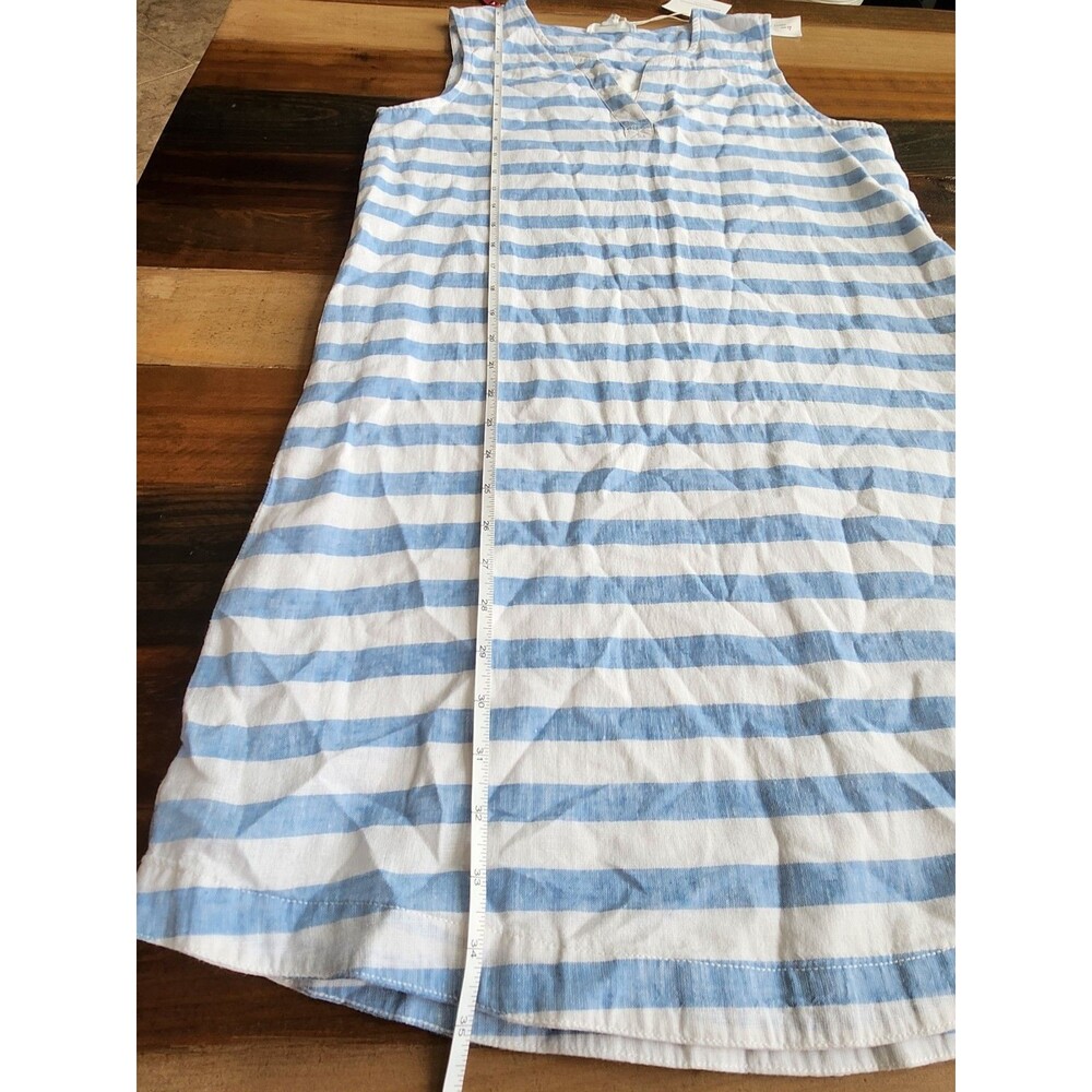 Beach Lunch Lounge NWT Blue White Nautical Linen Blend Shift Dress Sz S MSRP $58 - Picture 8 of 10